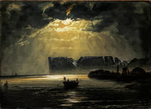 Peder Balke Poster featuring the painting The North Cape by Moonlight                          by Peder Balke
