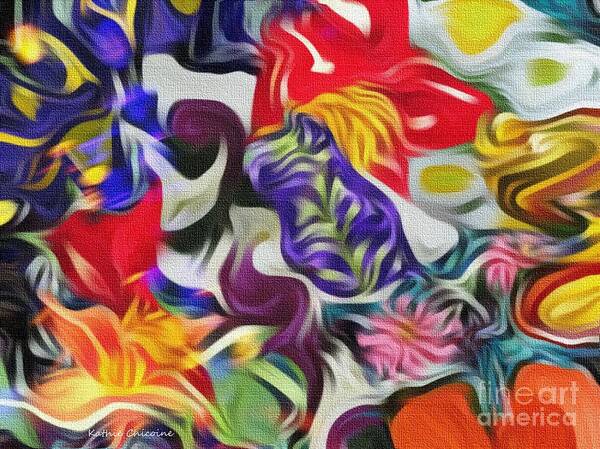 Abstract Art Poster featuring the digital art The Power of Flowers by Kathie Chicoine