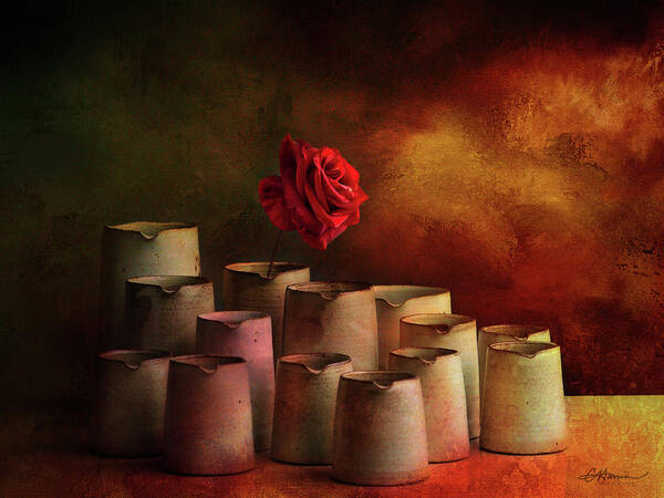 Red Poster featuring the digital art The Red Rose by Cindy Collier Harris