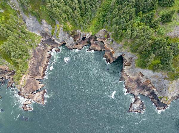 Landscapeaerial Poster featuring the photograph The Scenic Northern Oregon Shoreline by Ethan Daniels