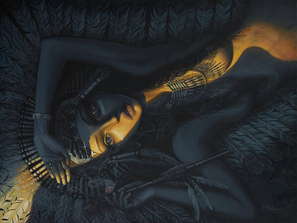 Native Poster featuring the painting The Serpent Light by Adrian Borda