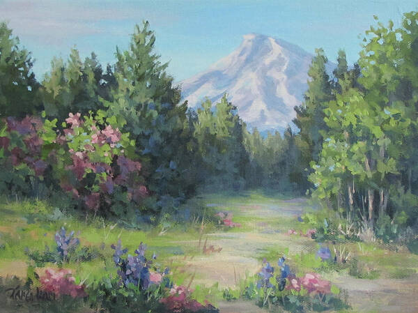 Mt Hood Poster featuring the painting The View by Karen Ilari