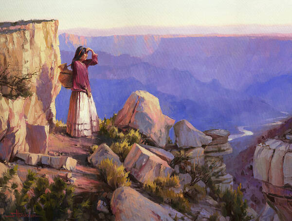 Grand Canyon Poster featuring the painting Turning Point by Steve Henderson