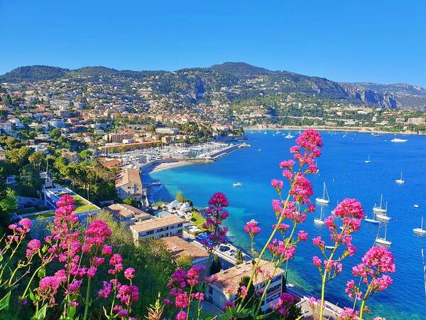 Landscape Poster featuring the photograph Villefranche View by Andrea Whitaker