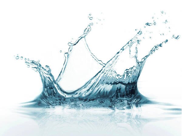 White Background Poster featuring the photograph Water Splash by Antonios Mitsopoulos