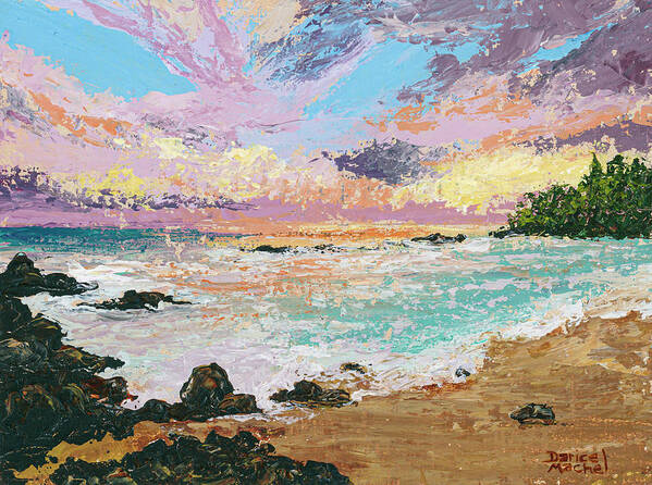 Seascape Poster featuring the painting Westside Sunset by Darice Machel McGuire