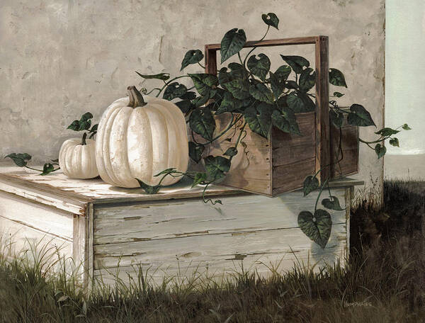 Michael Humphries Poster featuring the painting White Pumpkins by Michael Humphries