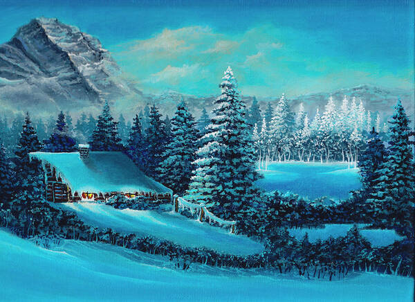 Winter Scene Poster featuring the painting Winter Scene by Bonnie B Cook