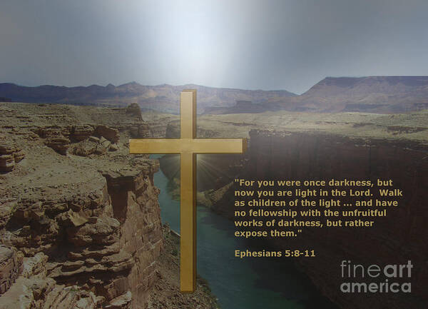 Scripture Poster featuring the digital art You Are Light in the Lord by Charles Robinson