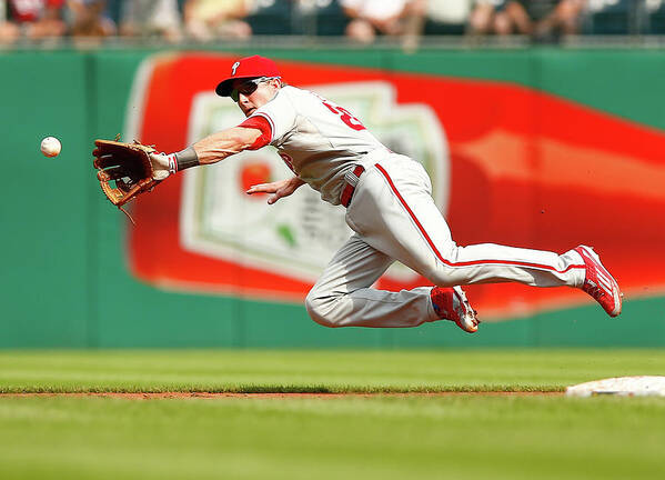 Second Inning Poster featuring the photograph Chase Utley by Jared Wickerham