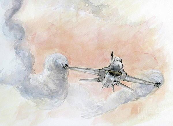 F-26 Poster featuring the painting F-16 #1 by Ang El