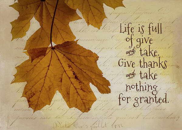 Autumn Poster featuring the photograph Give Thanks #1 by Cathy Kovarik