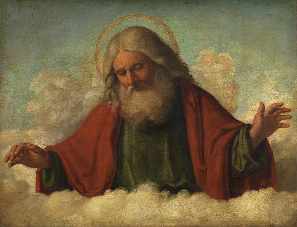 Religious Poster featuring the painting God The Father by Cima Da Conegliano
