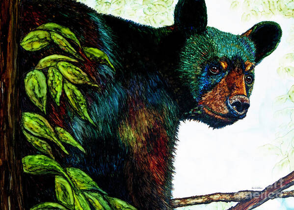 Bear Poster featuring the painting Just Sitting #1 by Jan Killian