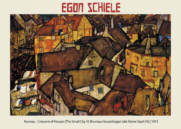 Austrian Artist Poster featuring the painting Krumau - Crescent of Houses #1 by Egon Schiele