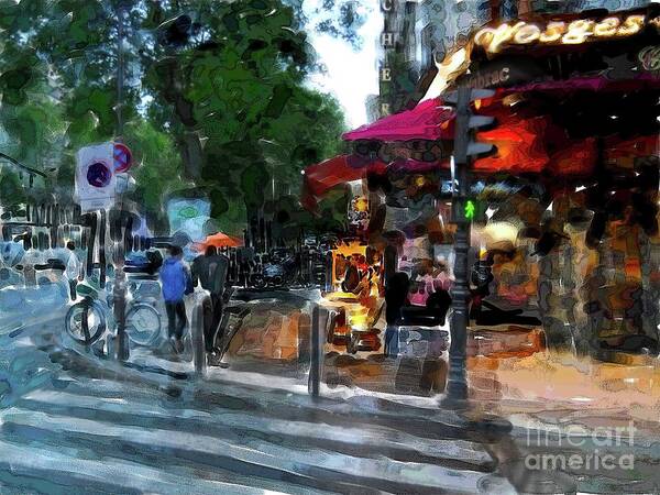 Paris Poster featuring the digital art Paris Corner #1 by Joe Roache