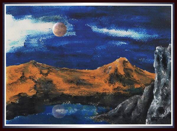 Moon Poster featuring the painting Moon Reflection. . . by Hartmut Jager