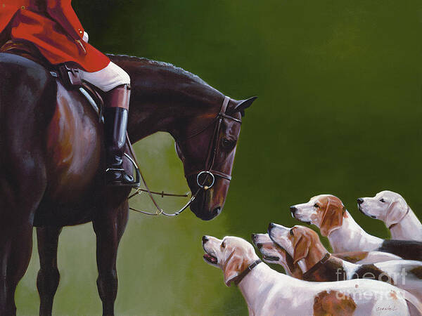 Hunt Poster featuring the painting The Greeting #2 by Janet Crawford