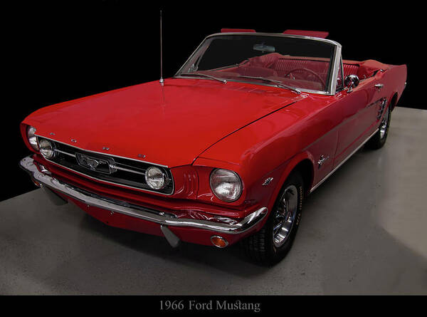 1960s Cars Poster featuring the photograph 1966 Ford Mustang Convertible by Flees Photos