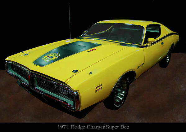 Vintage Dodge Poster featuring the photograph 1971 Dodge Charger Superbee 1 by Flees Photos