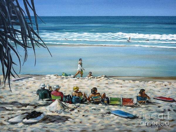 Beach Poster featuring the painting Burleigh Beach 220909 #3 by Selena Boron