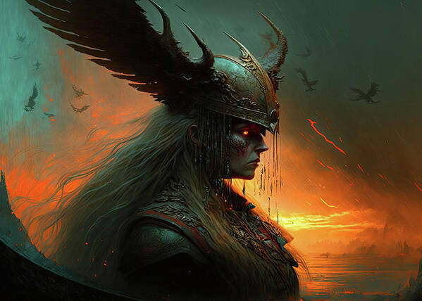 gorgeous Valkyrie, Norse Mythology, cinematic light