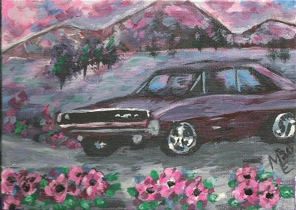 68 Dodge Charger Poster featuring the painting 68 Dodge Charger by Monica Resinger