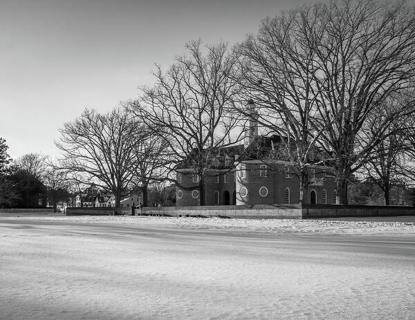 Capitol Poster featuring the photograph A Capitol Winter Scene Black and White by Rachel Morrison