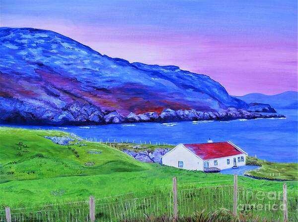 Donegal Ireland Poster featuring the painting A Cottage in Marmore Gap, Dongel, Ireland by Lisa Rose Musselwhite