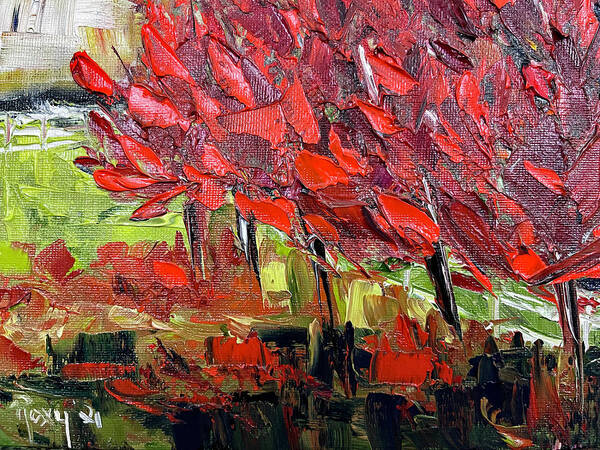 Maple Trees Poster featuring the painting Abstract Maples Landscape by Roxy Rich