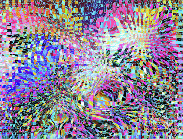 Digital Photo Poster featuring the digital art Abstraction with Ribbons by Mariarosa Rockefeller