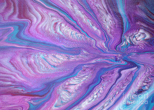 Amethyst Poster featuring the painting Acrylic Pour Amethyst Dreams by Elisabeth Lucas