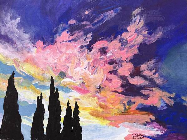 Landscape Poster featuring the painting Advent Sky 2020 by Danielle Rosaria