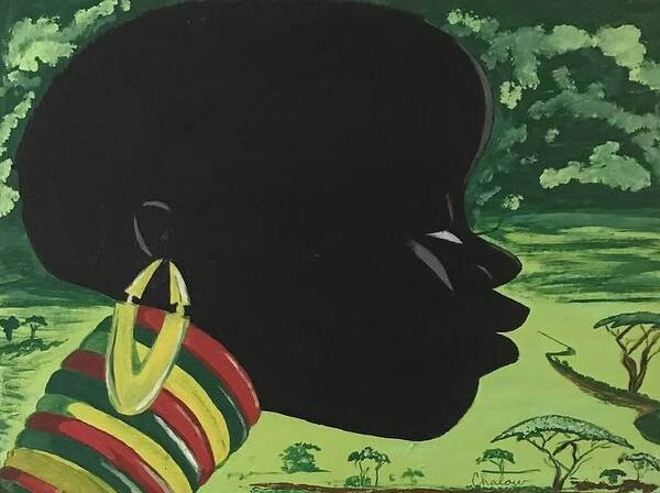  Poster featuring the painting Afrocentric Vision Boy by Charles Young