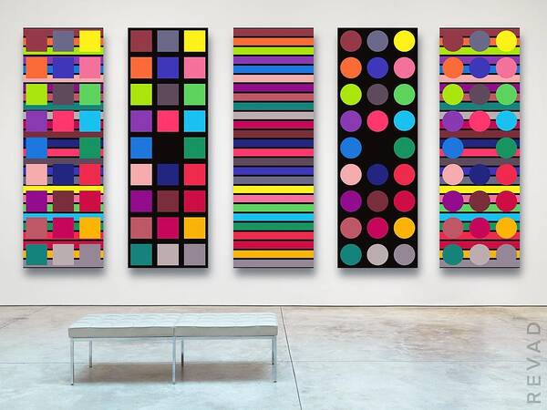 Abstract Poster featuring the painting Alphabet Variations Stripe Square Circle Installed by Revad Codedimages