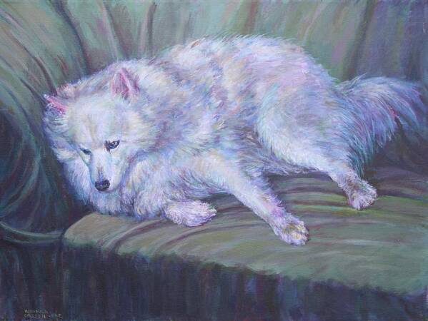Pet Poster featuring the painting America Eskimo Dog by Veronica Cassell vaz