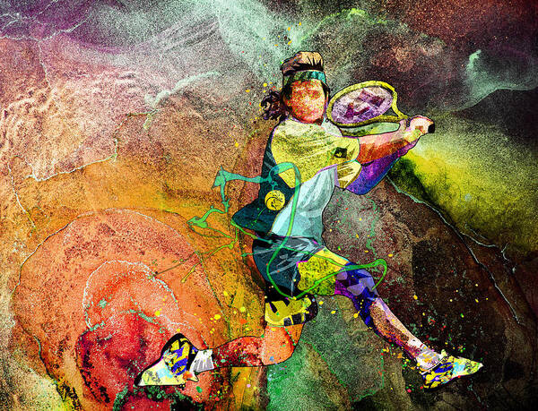 Sport Poster featuring the mixed media Andre Agassi Dream 02 by Miki De Goodaboom