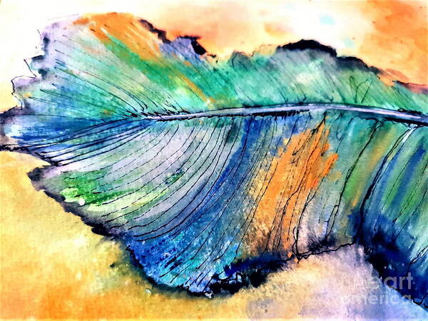 Feather Poster featuring the mixed media Angel Feather by Tracey Lee Cassin