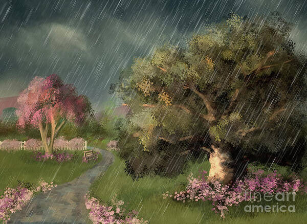 Spring Poster featuring the digital art April Showers And May Flowers by Lois Bryan