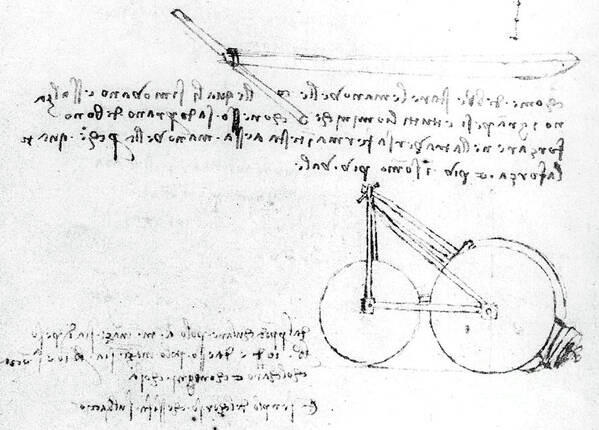 Bike Poster featuring the drawing Architectural study by Leonardo Da Vinci