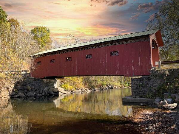 Arlington Covered Bridge Poster featuring the photograph Arlington Covvered Bridge by Carolyn Mickulas