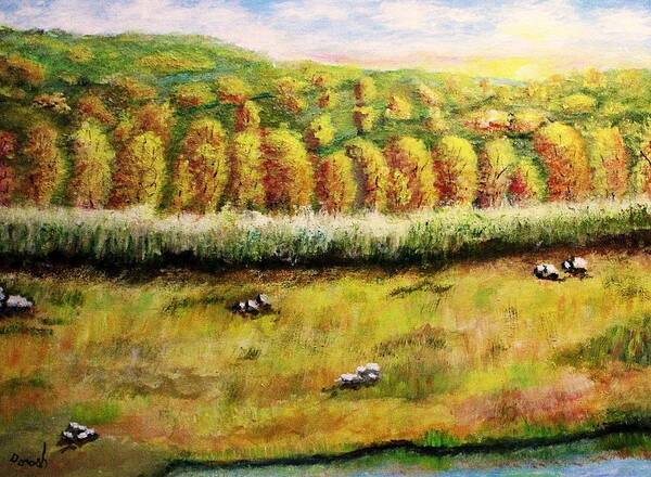 Landscape Poster featuring the painting Autumn Hills by Gregory Dorosh