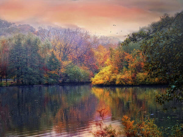 Autumn Poster featuring the photograph Autumn on a Lake by Jessica Jenney