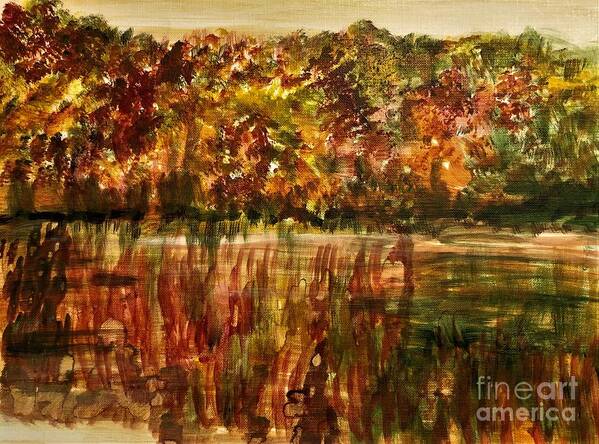 Autumn Poster featuring the painting Autumn Swamp by Deb Stroh-Larson