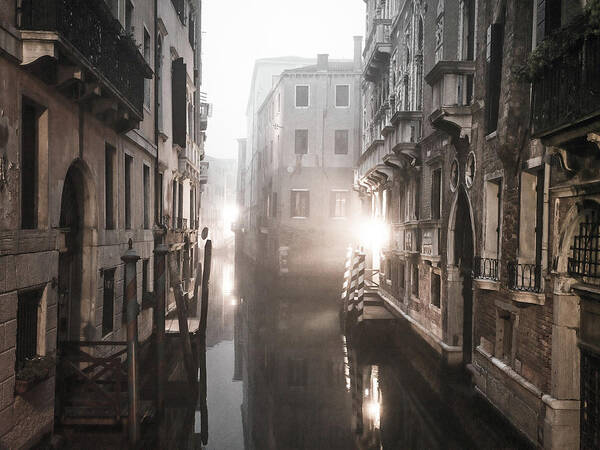 Fine Art Photo Poster featuring the photograph B0010304xW_Lights in the fog, Venice by Marco Missiaja