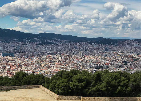 Barcelona Poster featuring the photograph Barcelona Cityscape_View from Montjuic Castle by Christine Ley