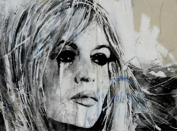 Brigitte Bardot Poster featuring the painting Bardot - Retro by Paul Lovering
