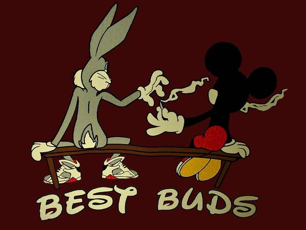 Bugs Bunny Poster featuring the painting Best Buds by Movie Poster Prints