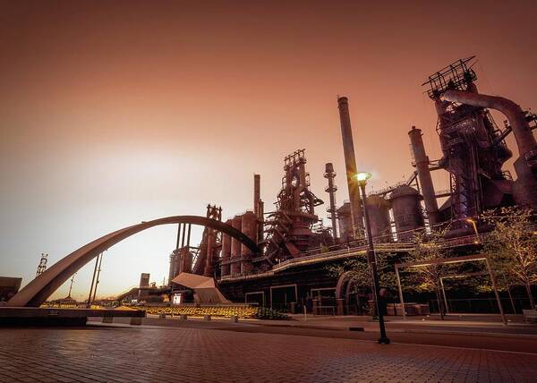 Bethlehem Poster featuring the photograph Bethlehem SteelStacks and Sculpture by Jason Fink