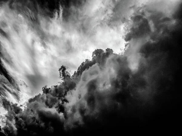 Nature Poster featuring the photograph Black and white Clouds by Louis Dallara